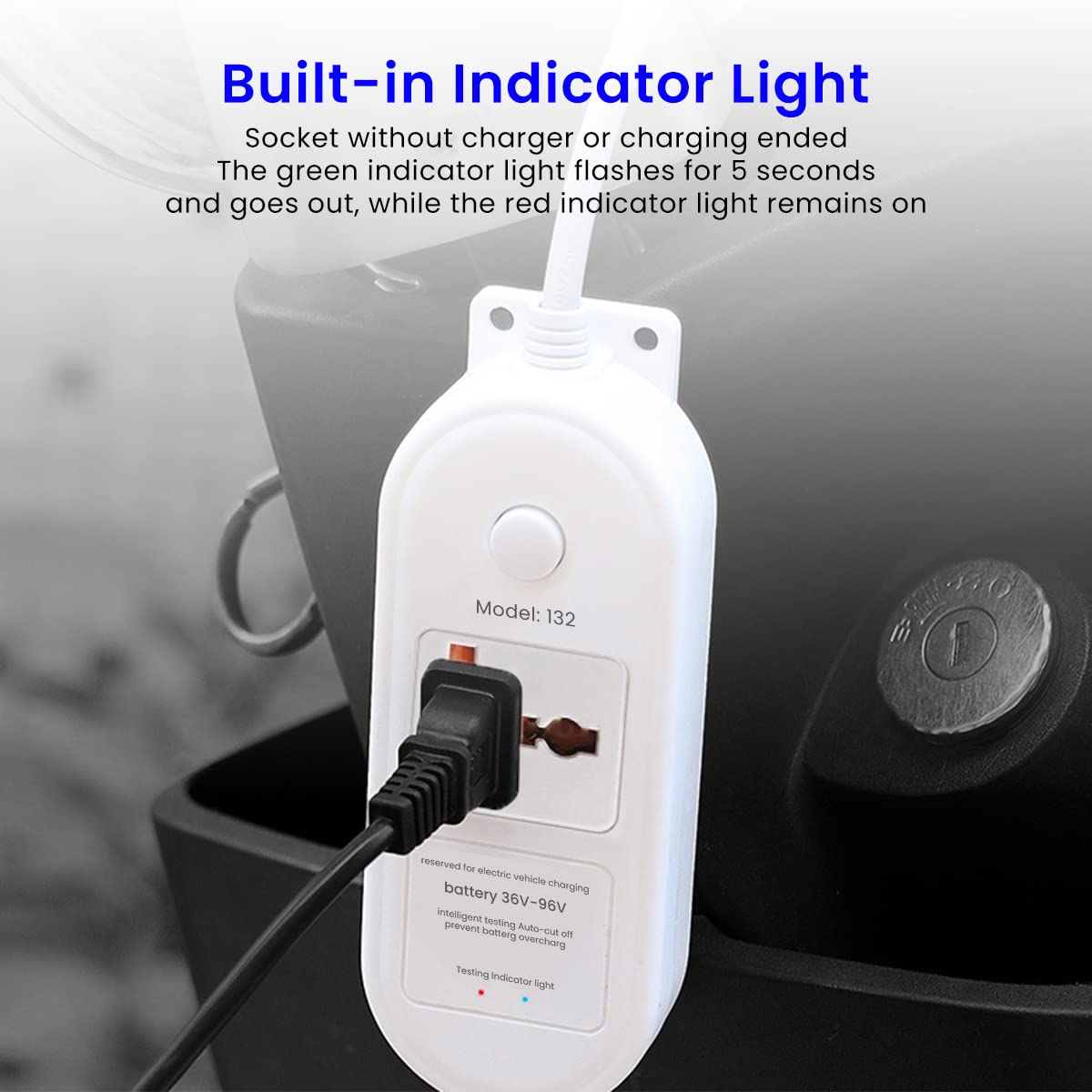ZORBES Extension Board with 4.8m Cable for Electric Bikes and Scooters featuring Smart Auto Off | Surge Protected and Flame Retardant Design