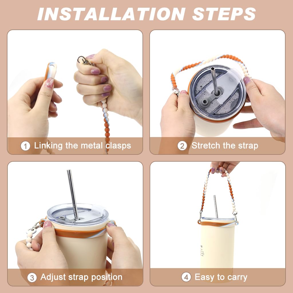 HASTHIP Bottle Lanyard for Travel and Outdoor Use with Quick Release Buckles and Silicone Beads | Fits 8–40oz Water Bottles