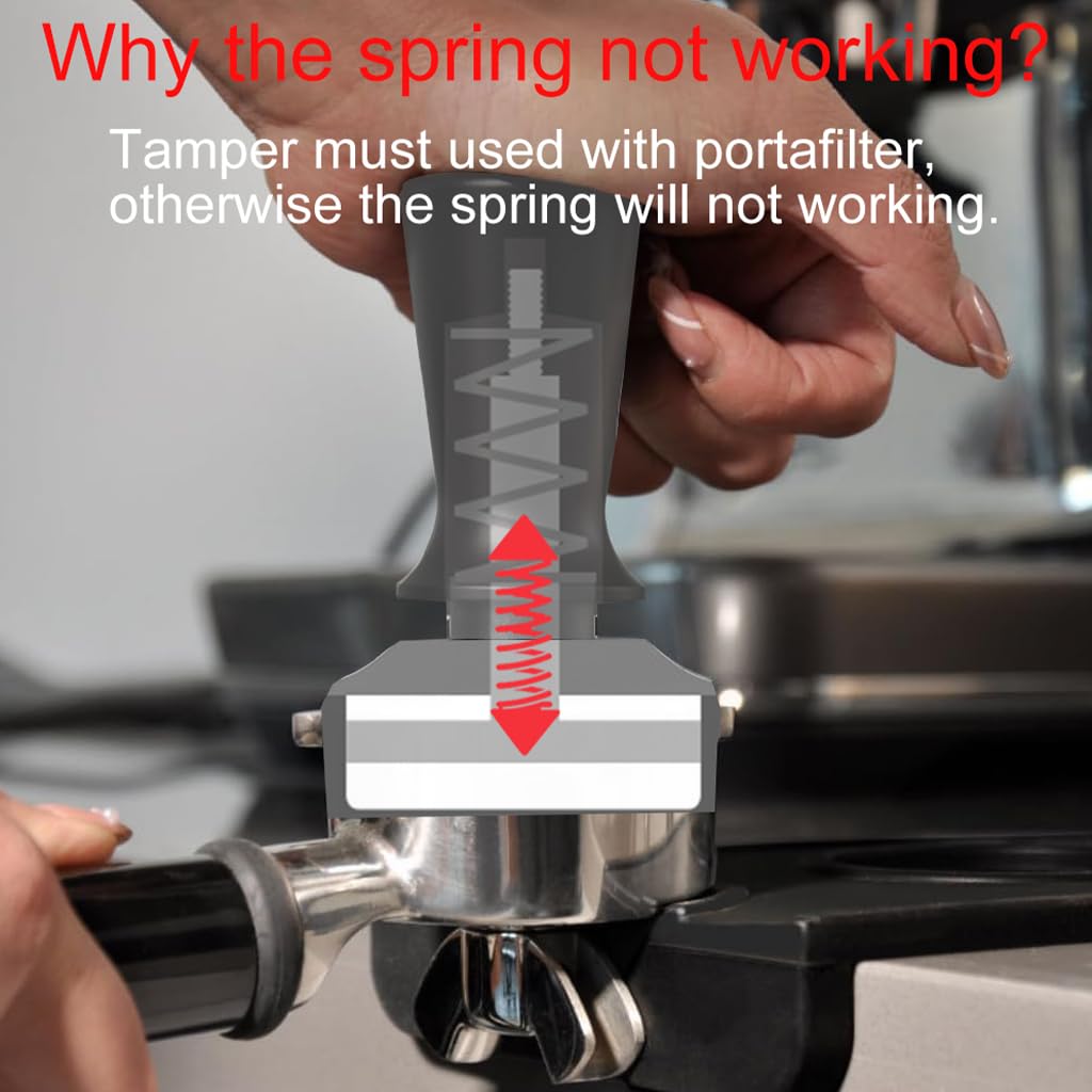 Supvox Coffee Tamper for 51mm Portafilter with Calibrated Spring Base and Stainless Steel Design
