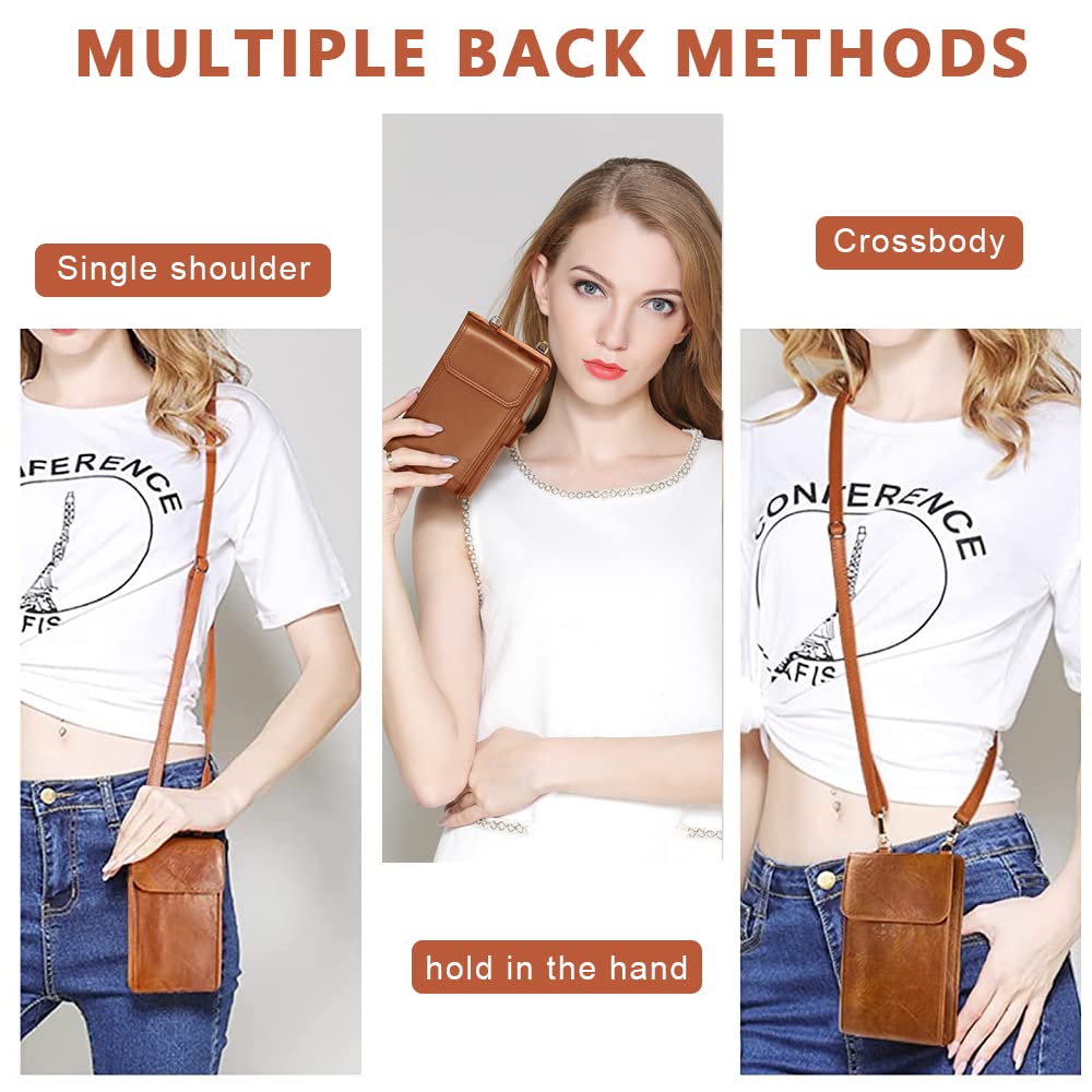 PALAY Crossbody Bags for Women with 11×4×18cm Capacity and Front Phone Pocket | Vintage Brown