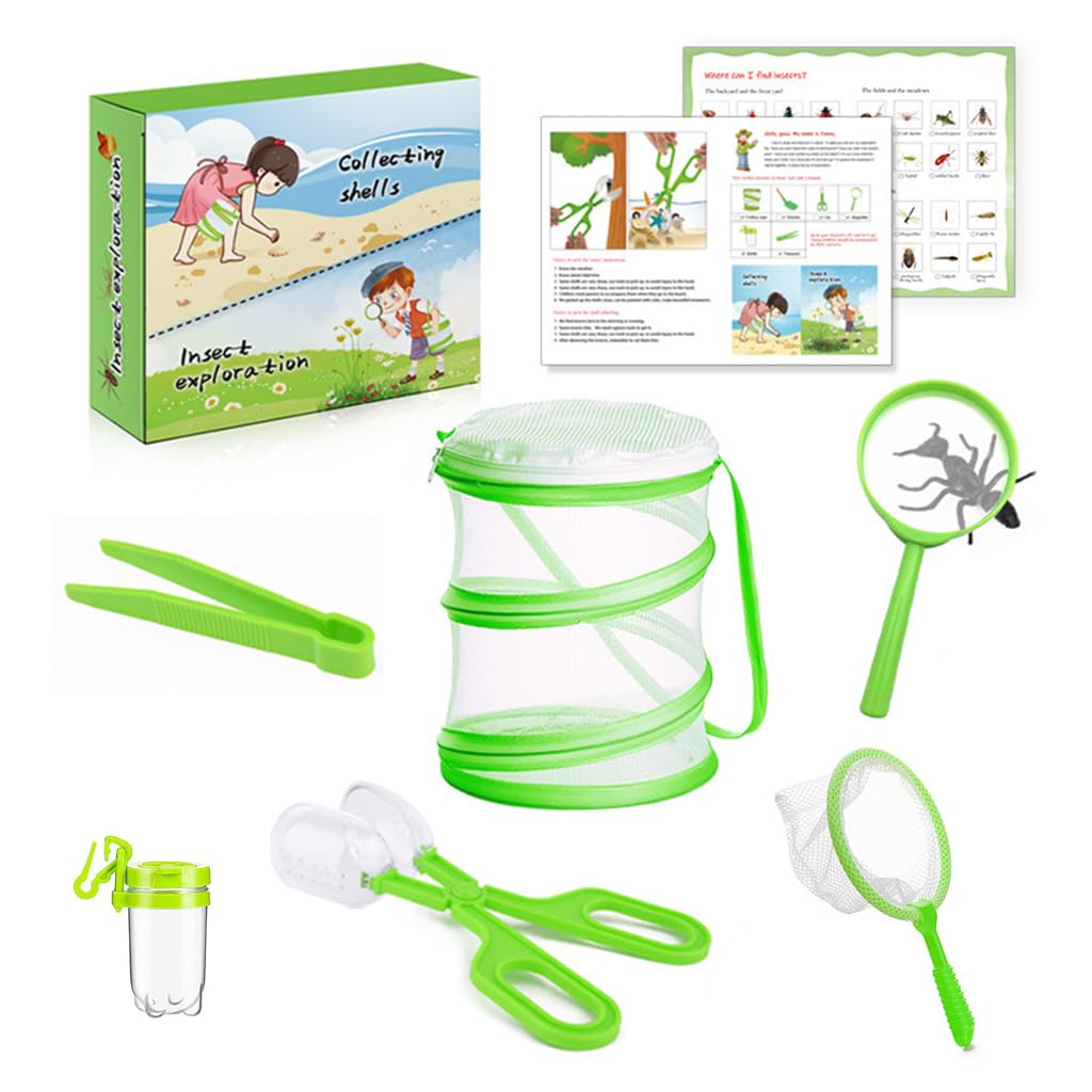 HASTHIP Bug Catching Tool Set for Kids with Magnifying Glass and Mesh Cage 6 Pcs | Outdoor Exploration Toy