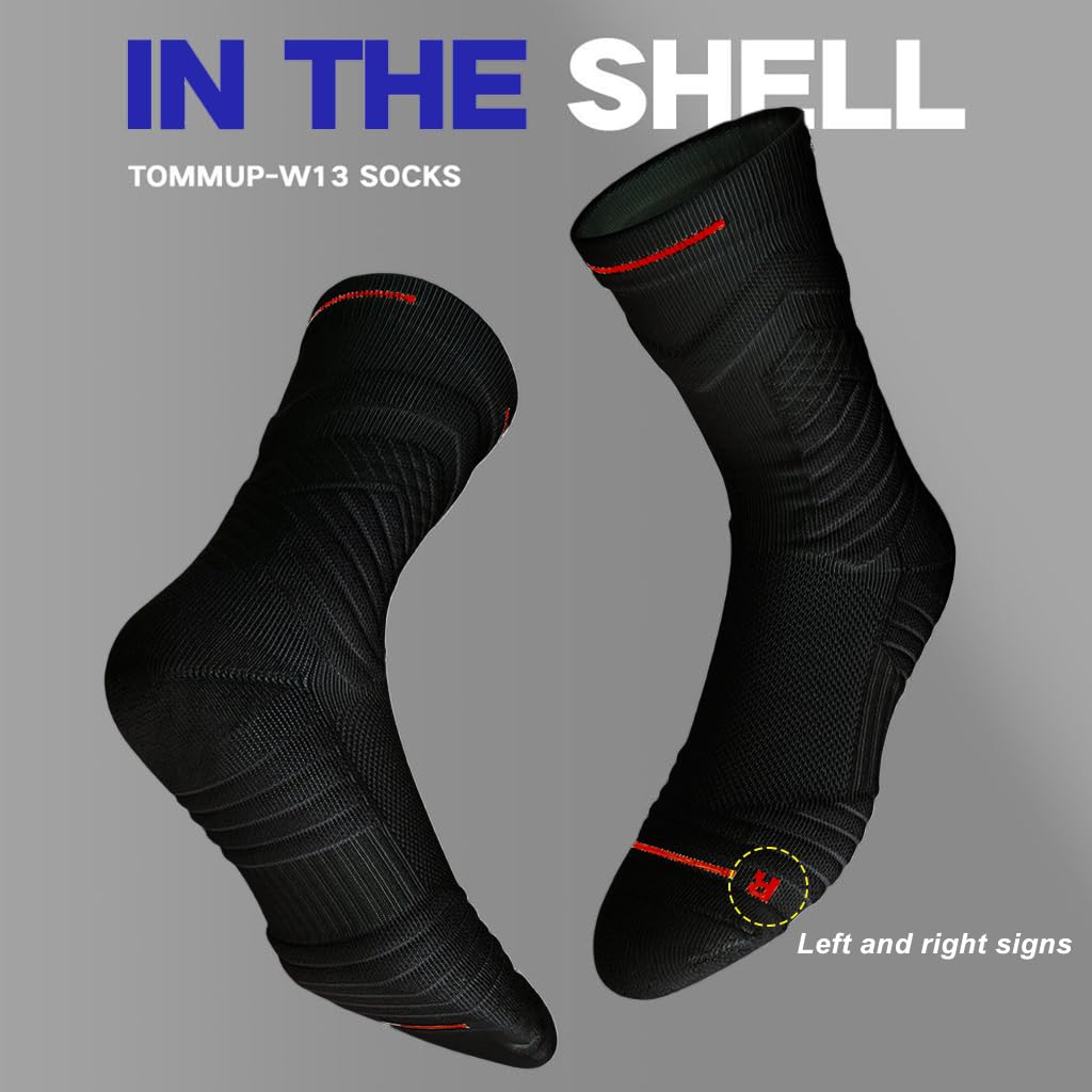 PROBEROS Sport Socks for Men and Women with Anti Slip Grip and Cushioned Heel | 3 Pairs Black
