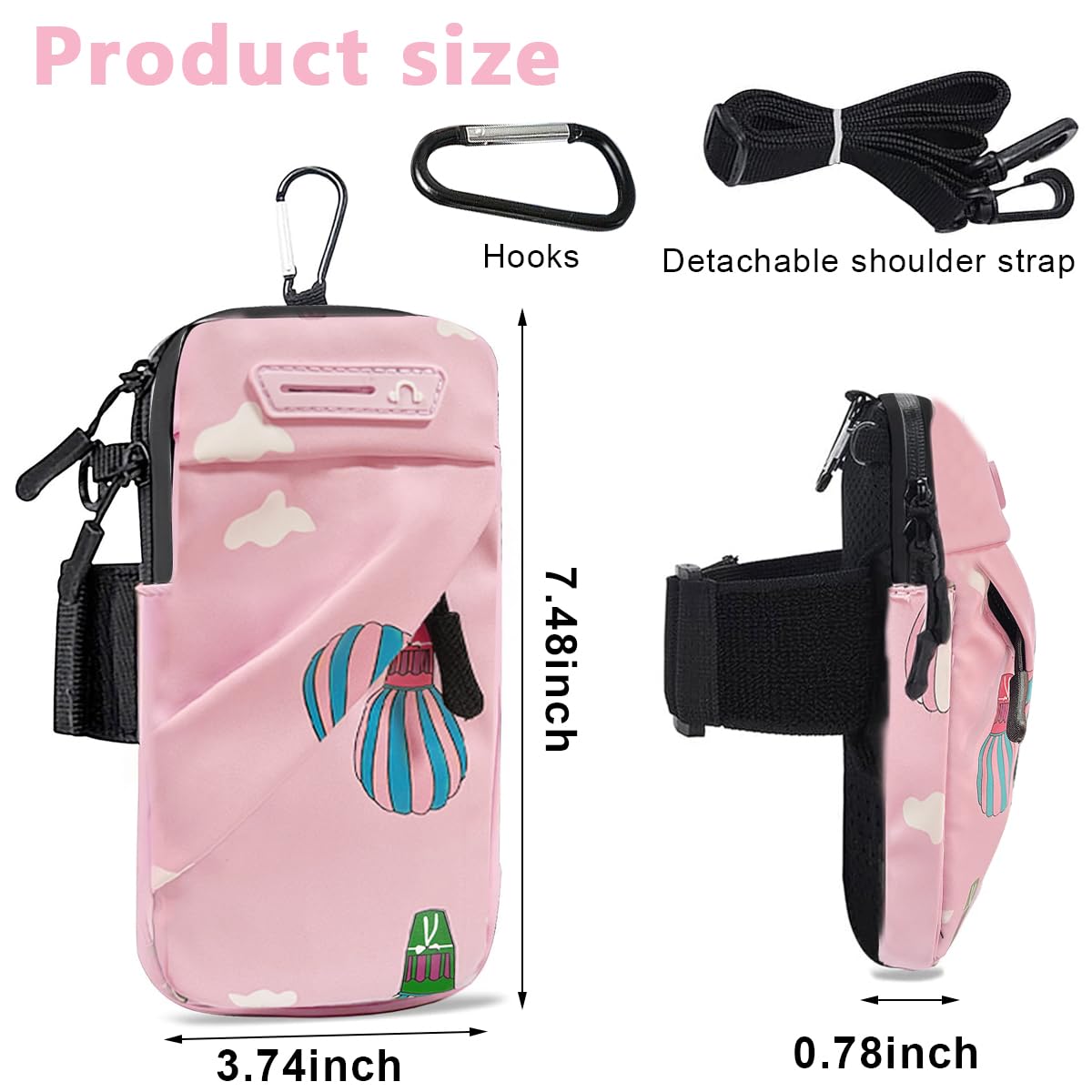 PALAY Sling Bag for Women for Running with 7.2 in Phone Holder and Detachable Strap | Waterproof Nylon Crossbody Pouch
