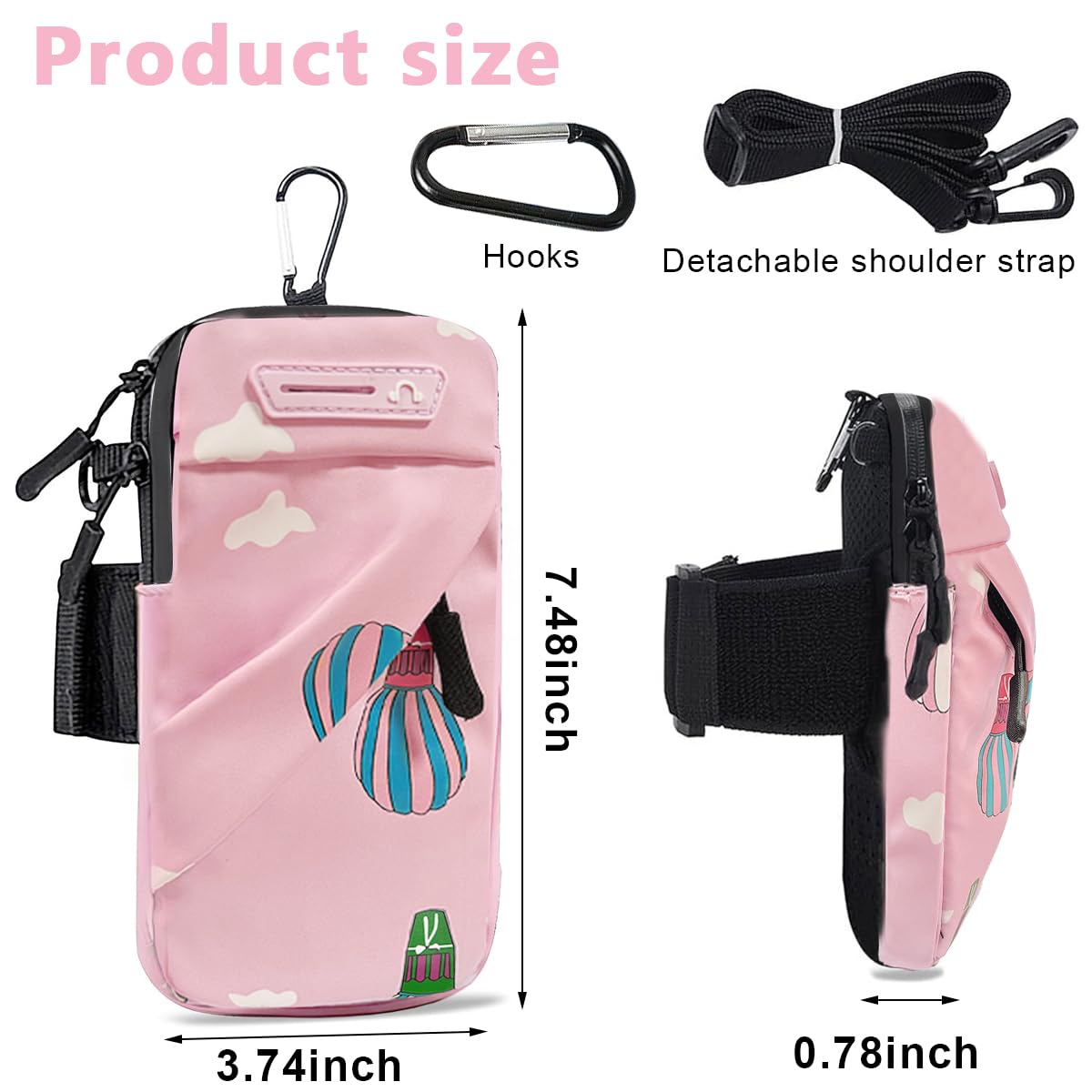 PALAY® Sling Bag for Women Mobie Pouch with Detachable Shoulder Strap & Carabiner, Crossbody Bags for women Accommodate Phones Less Than 7.2'' Phone Bags For Running