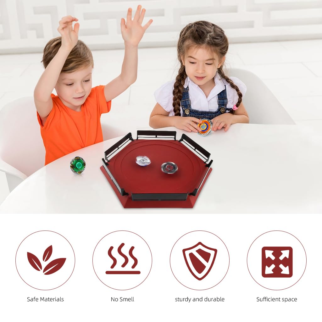 SNOWIE SOFT Beyblade Stadium Battle Arena for Kids with Hexagonal Design and Smooth Surface | Portable Plastic Arena for Party Games