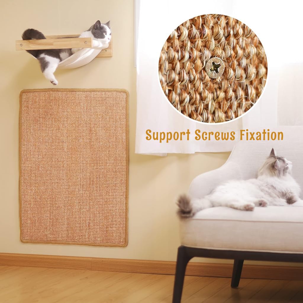 Qpets® Cat Scratcher Mat 30 x 60 cm Sisal Hemp Cat Scratcher Mat Anti-Slip Cat Scratcher Floor Pad Cat Bed Liner Durable Sisal Hemp Cat Scratcher Mat Sofa Protection