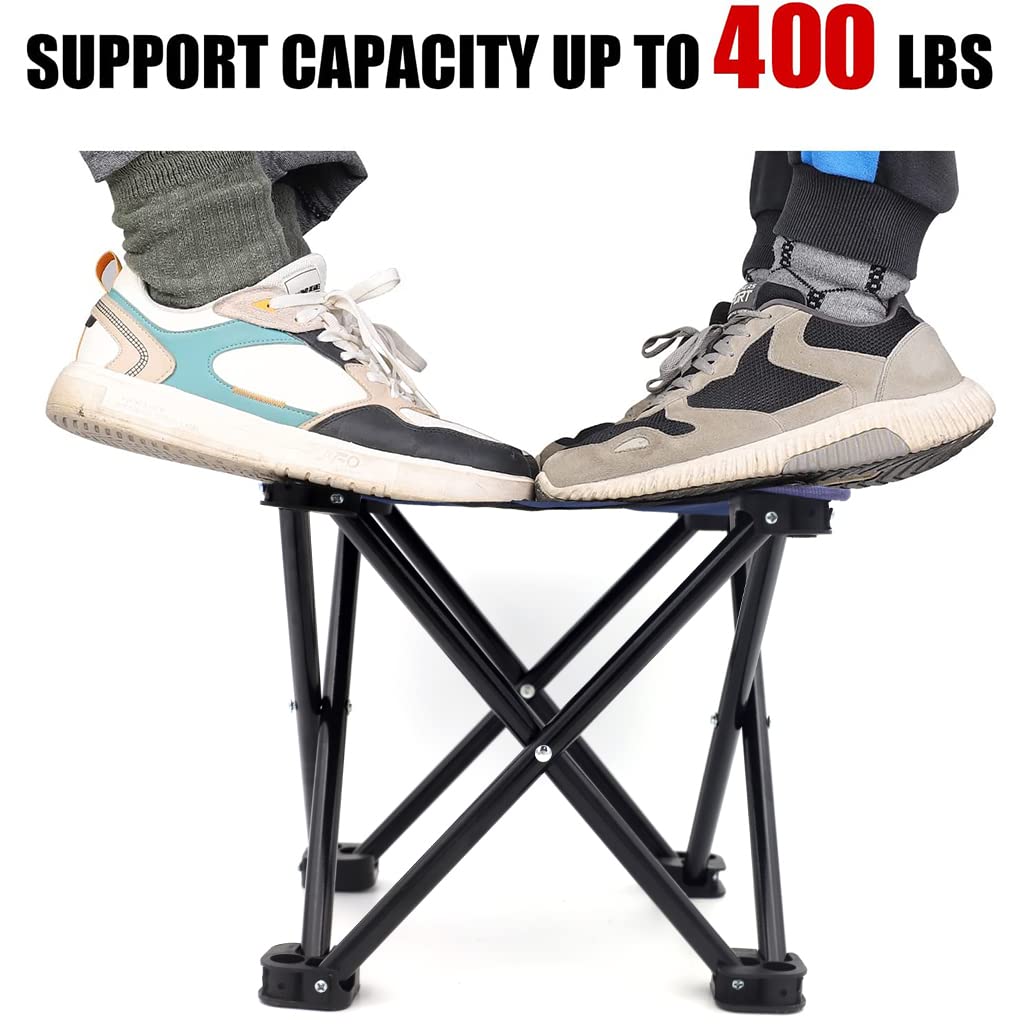 Proberos Folding Chair Stool for Camping and Fishing featuring 7 Metal Legs | 27×27×23cm Pair