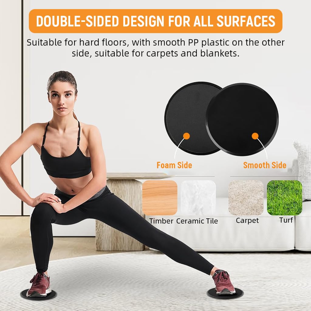 Proberos Yoga Sliding Pads for Core Strength and Balance 6.8 in | Dual-Sided EVA & PP Design