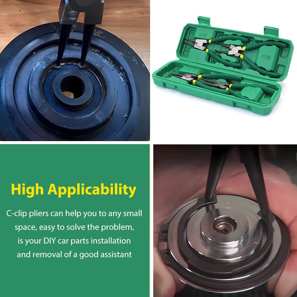 Serplex Snap Ring Pliers Set for Circlip Installation and Removal with 7 in Tools & Ergonomic Handles