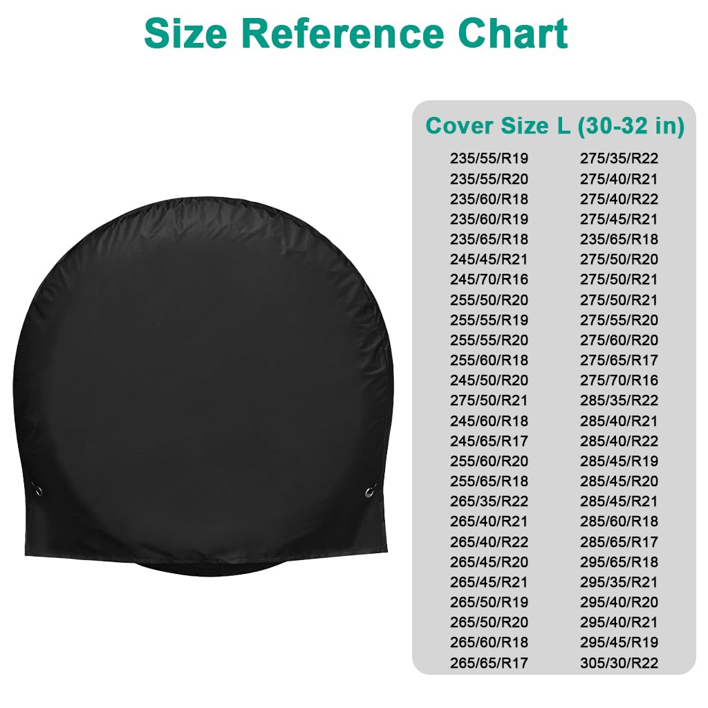 STHIRA Tire Cover for 30‑32 inch Tires with Hooked Straps and 210D UV‑Resistant Oxford | Waterproof Reusable Wheel Protector