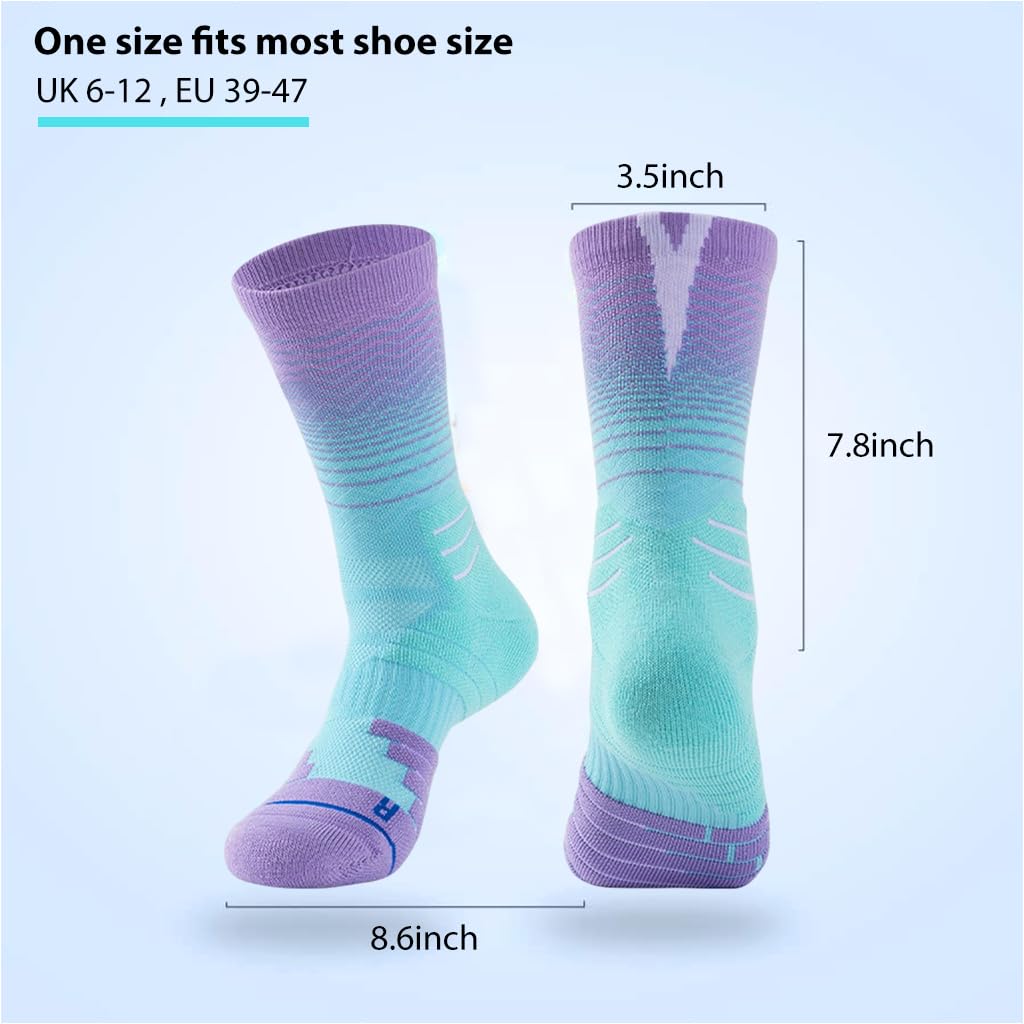 Proberos® 1 Pair Basketball Socks for Men, Cotton Socks Sports Socks, Over The Anklet Socks Crew Socks Terry-Cloth Sole Socks, Comfortable Athletic Socks for Men and Women Running&Training