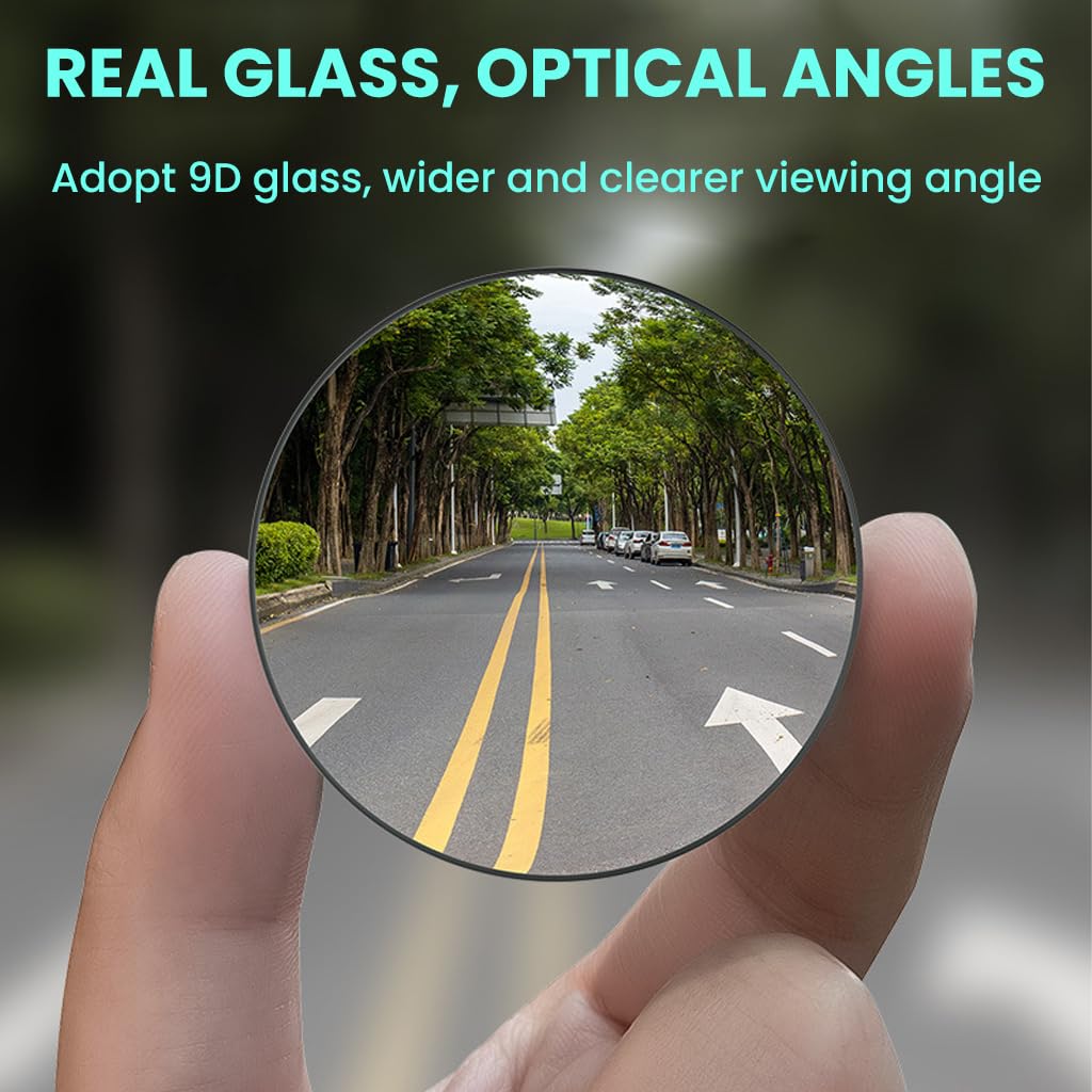 STHIRA Car Blind Spot Mirrors for Safer Driving with 360° Adjustment and 1.96 in HD Glass | Strong Suction Mount