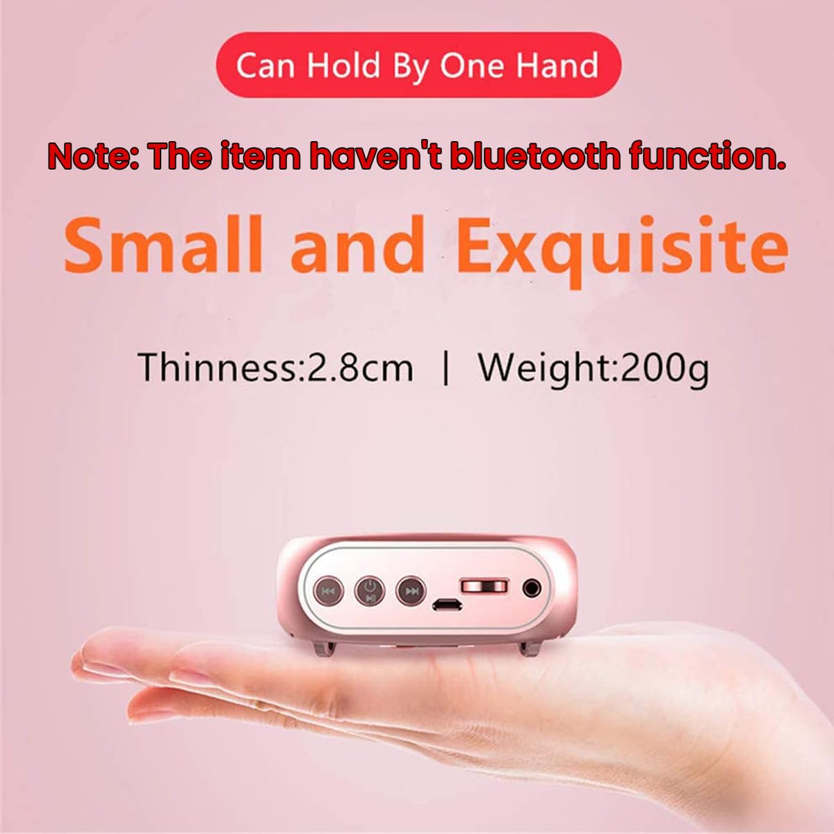 ZORBES Portable Mini Voice Amplifier for Teachers and Guides with 10W Speaker 2200mAh Battery Pink