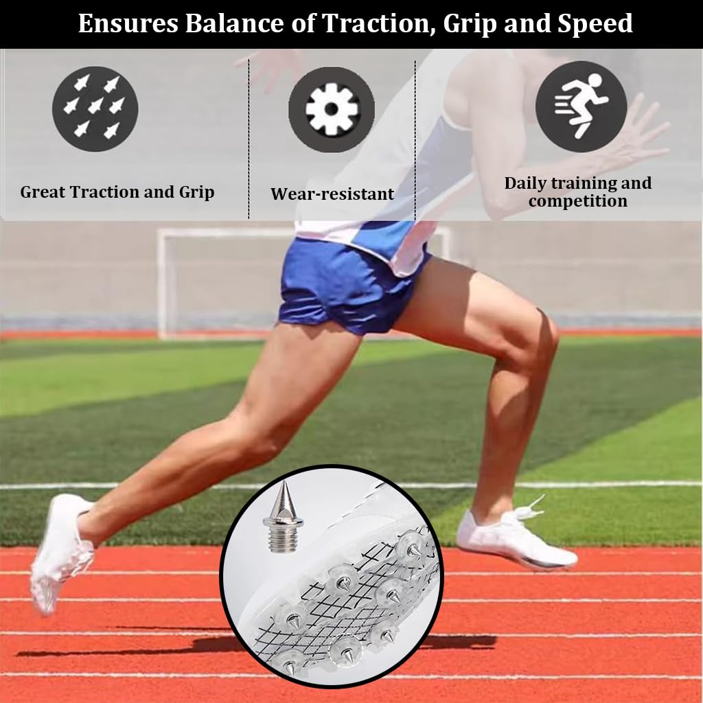 HASTHIP track spikes for running and field shoes featuring spike wrench with 20pcs 1/4in stainless steel studs | ideal for athletes