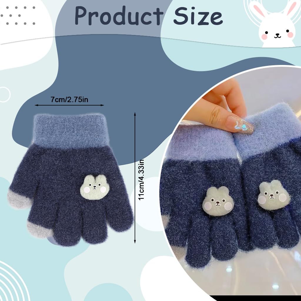 Zibuyu Winter Knitted Mittens for Baby 0–3 Years with Elastic Wrist | Soft Blue Gloves