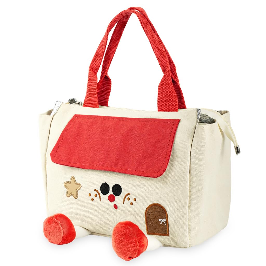 HASTHIP Cartoon Lunch Bag for Office and Picnic with Waterproof Liner and Reinforced Handles | 9.5L Red Thermal Bento Box