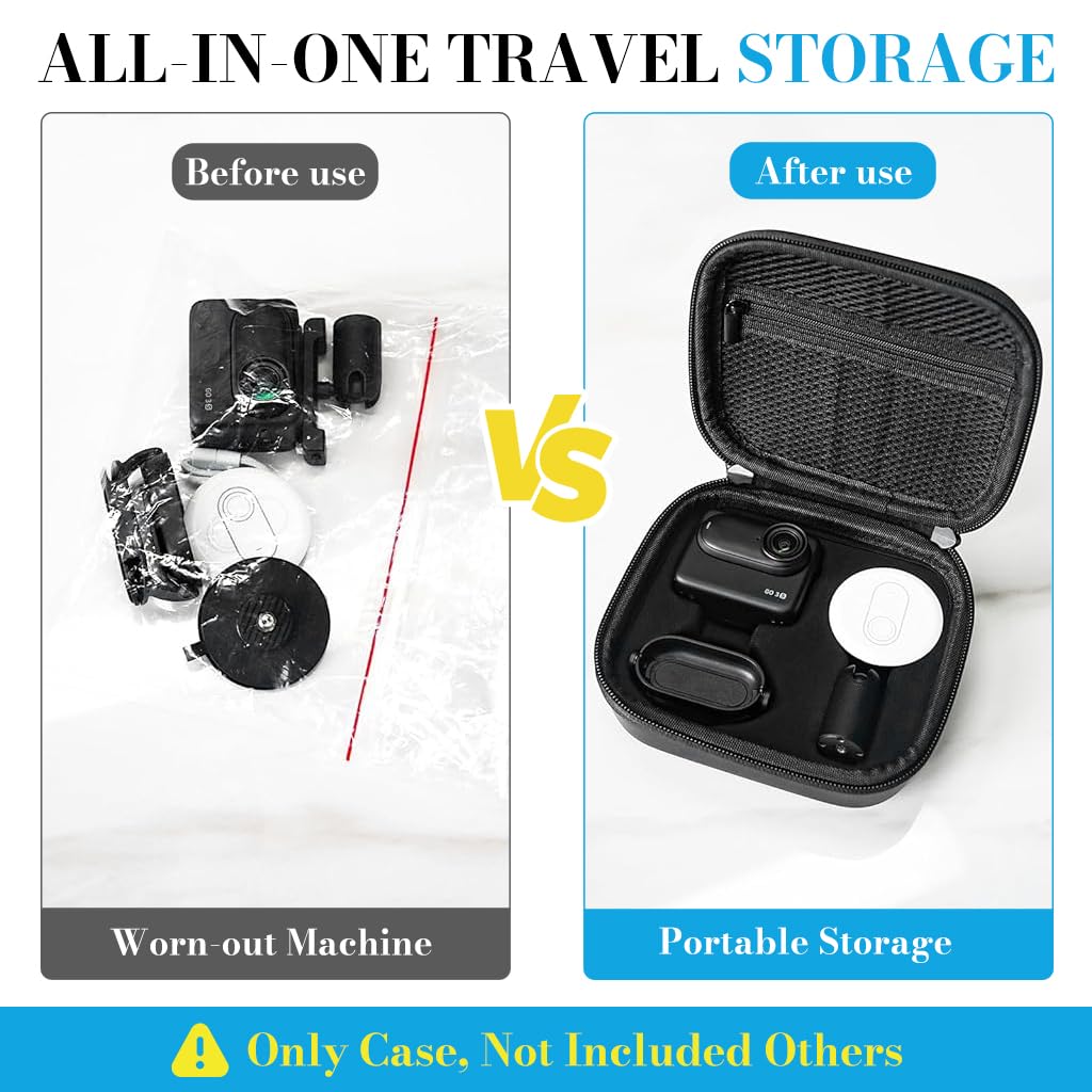 ZORBES Carrying Case for Insta360 GO 3S and GO 3 with Custom Compartments | EVA Hard Shell
