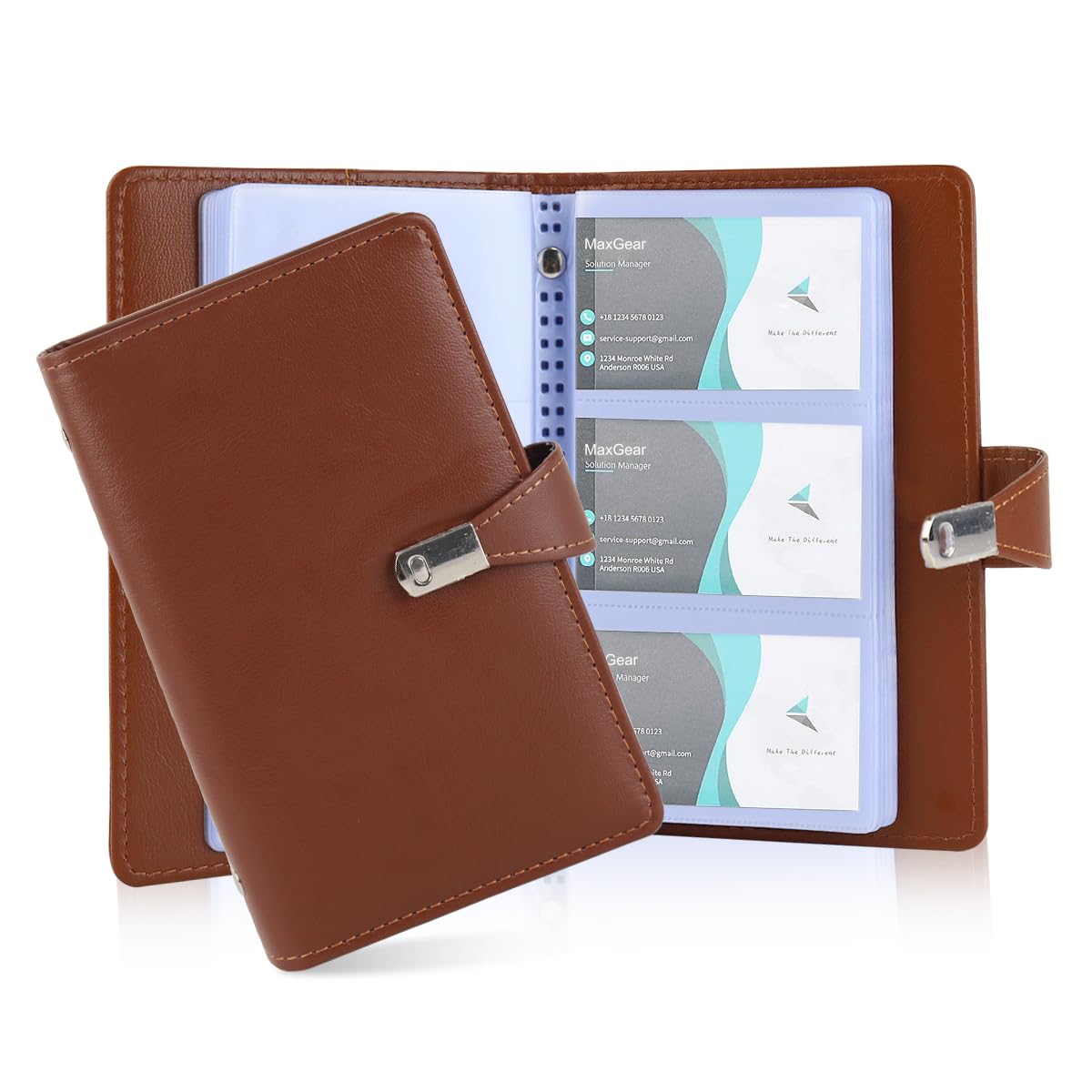 Climberty Business Card Holder for Travel with 150 Pockets and Semi‑Transparent PVC Sleeves