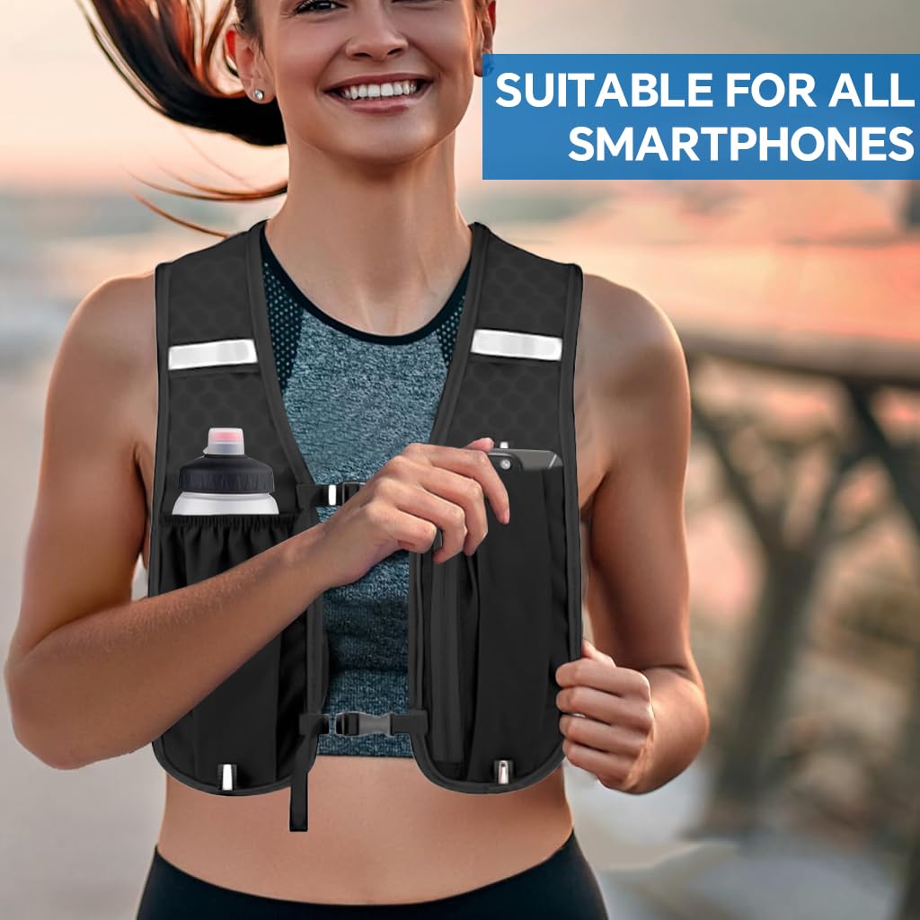Proberos Hydration Backpack Running Vest with 500ml Water Bladder and 3 Pockets for Outdoor Sports