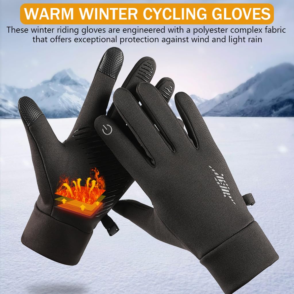 Proberos Riding Gloves for Winter Outdoor Use with Touch Screen Fingertips and Anti Slip Palm | Unisex Thermal Warmth