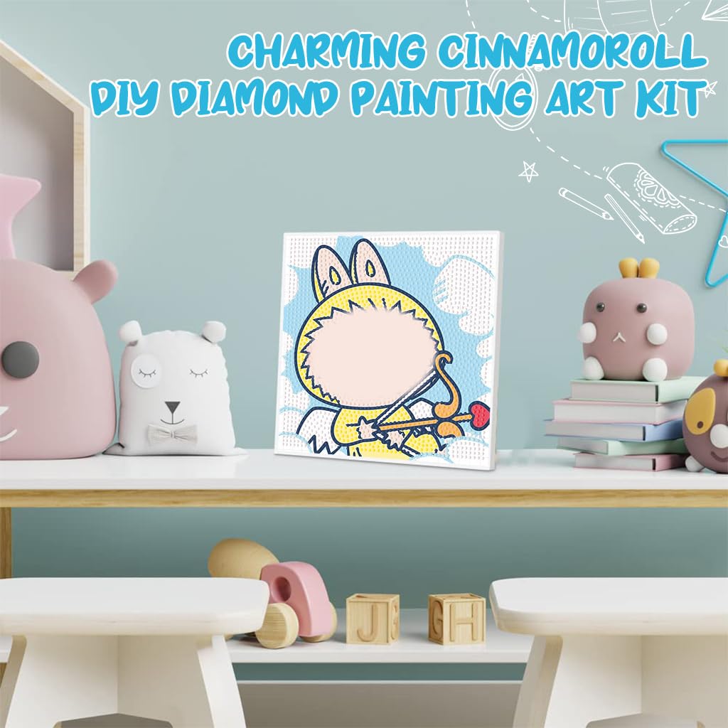 PATPAT DIY Cartoon Diamond Painting Kit with 20x20cm Wooden Frame for Kids & Adults | All Tools Included