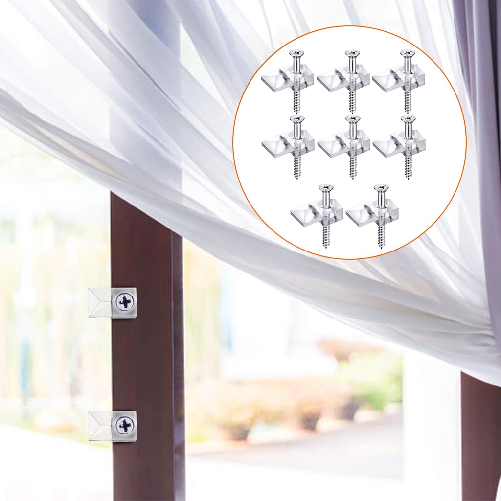 HASTHIP Mirror Mounting Kit for Secure Wall Mirrors with 8 Clips Screws and Anchors | Easy DIY Install