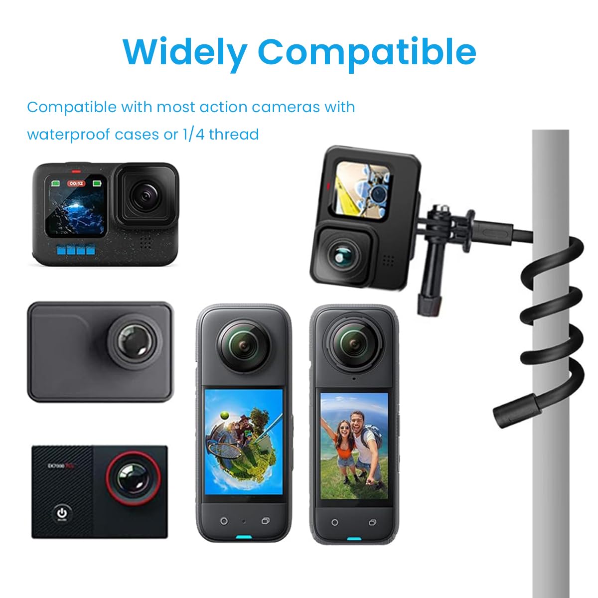 ZORBES Camera Mount for GoPro with 20 in Flexible Gooseneck | Indoor and Outdoor Use