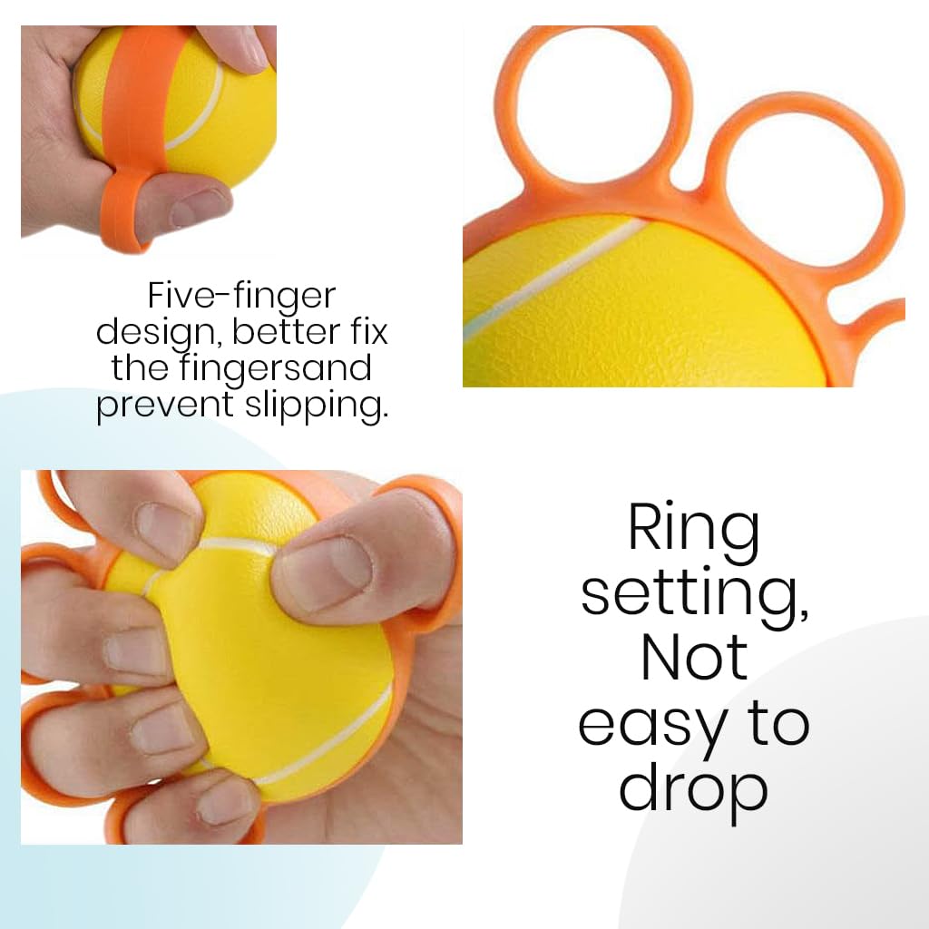 Proberos Hand Gripper Ball for Home Workout with 25lb Resistance featuring 4-Finger Loop Design