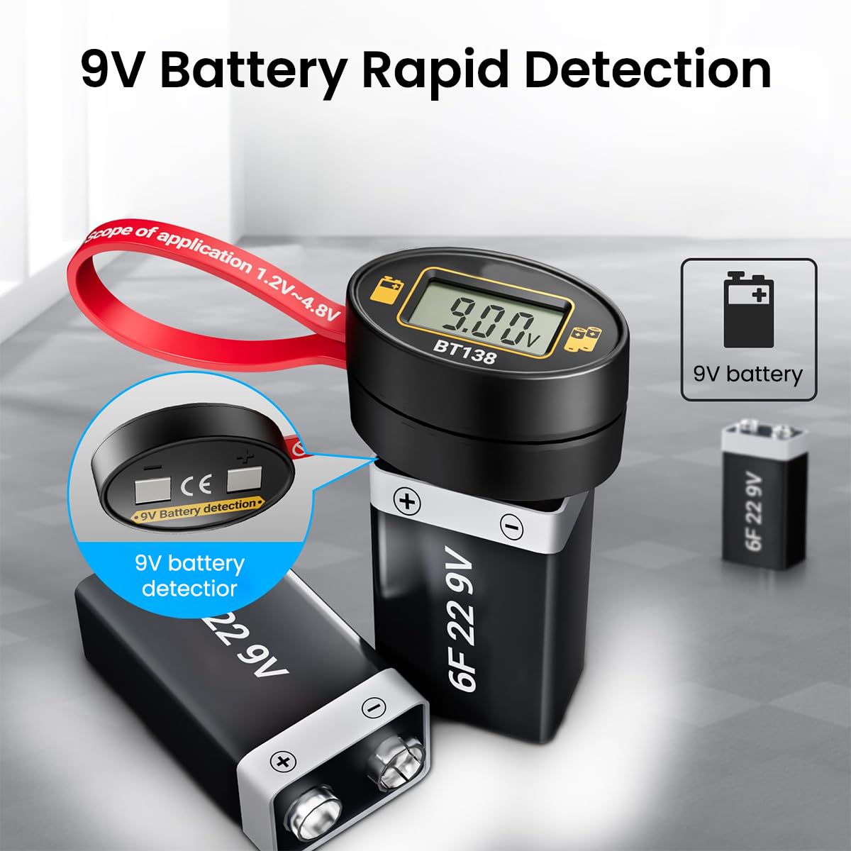 Serplex Magnetic Battery Tester with LCD Display for AA C D 9V | 1.2–4.8V Detection