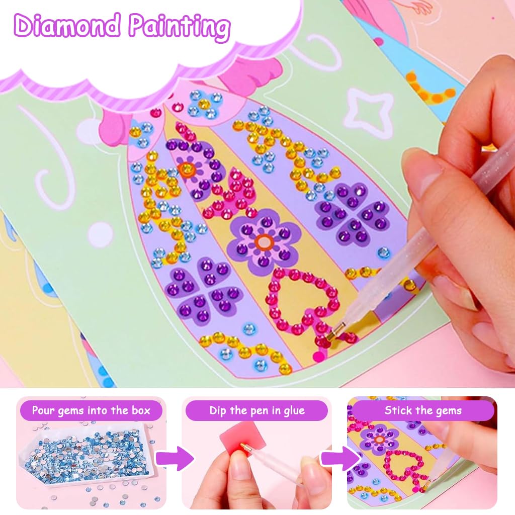 PATPAT DIY Princess Dress Up Magnetic Toys for Girls featuring 25 Art Cards & 4 Play Modes | Creative Gift for Ages 5–10
