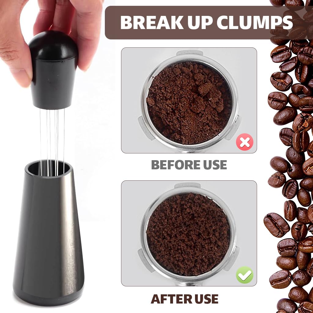 Supvox Coffee Stirrer for Espresso Machines with Ergonomic ABS Handle and 304 Stainless Steel Needles | 3 PCS Set