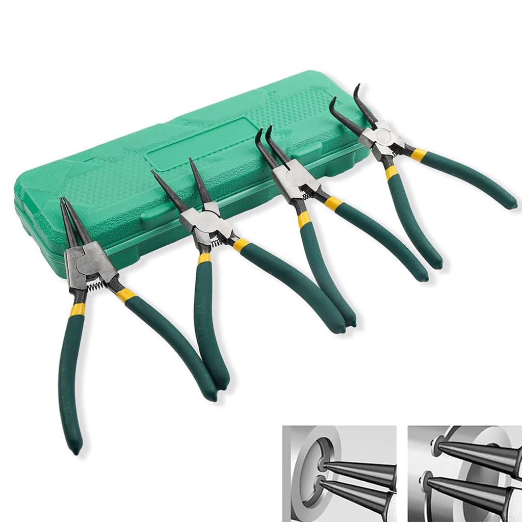 Serplex Snap Ring Pliers Set for Circlip Installation and Removal with 7 in Tools & Ergonomic Handles
