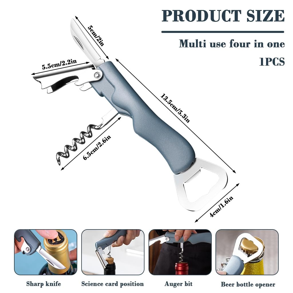 HASTHIP 3 in 1 Corkscrew for Wine and Beer Opening with Dual End Design and Folding Foil Cutter