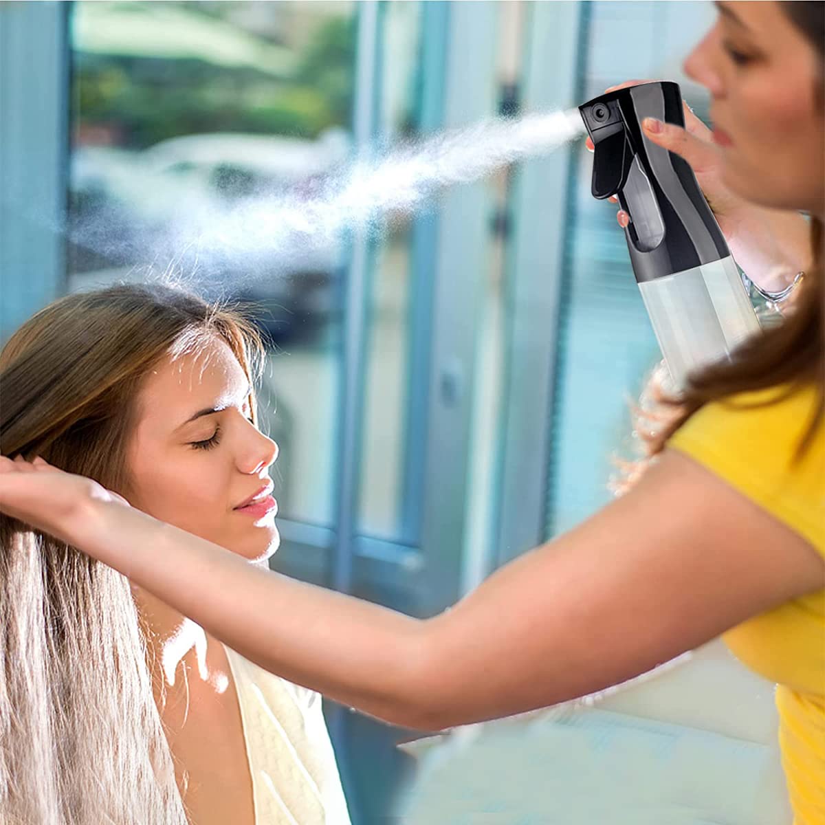 MAYCREATE Spray Bottle for Hair and Skincare with 500ml Capacity featuring Pressurized Nozzle | Clear PET Design