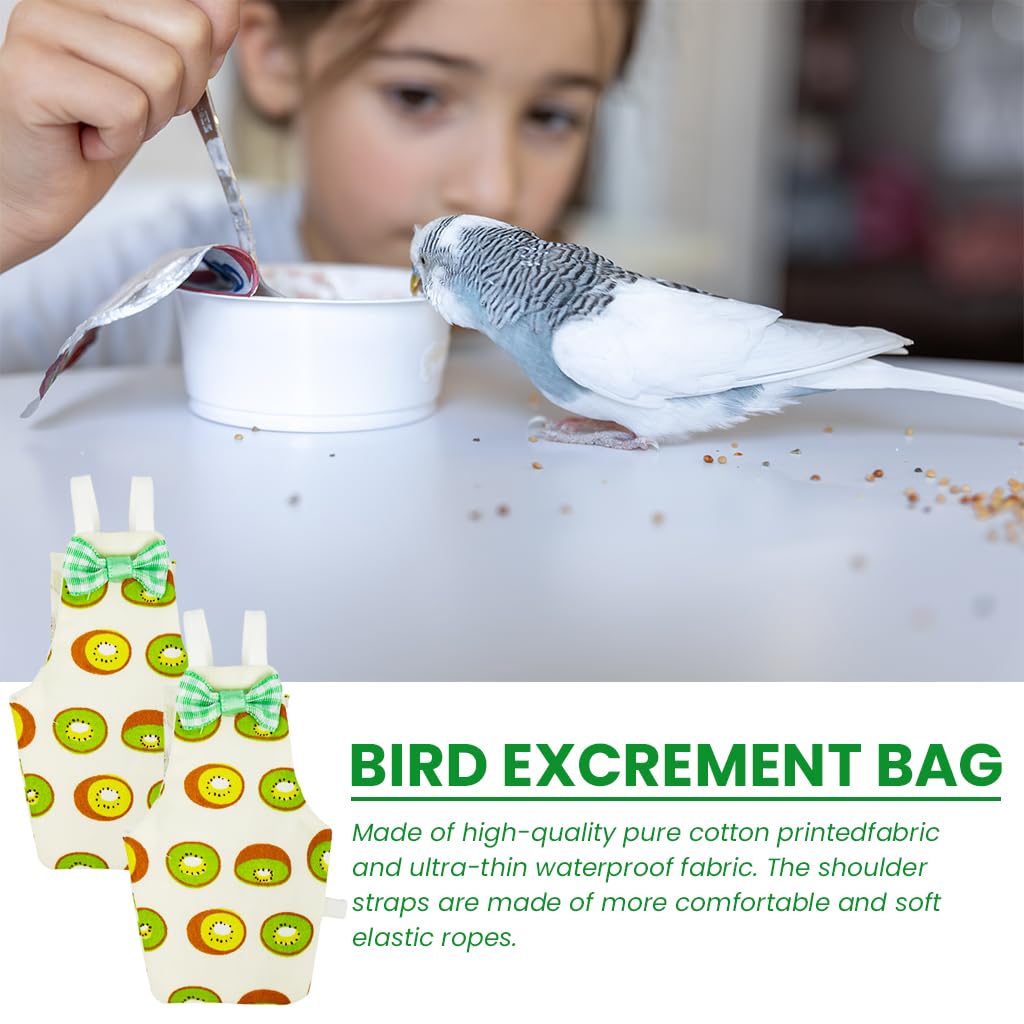 ZIBUYU Bird Flight Suit for Parrots with Waterproof Layer and Adjustable Straps | 2-Piece Kiwi Design