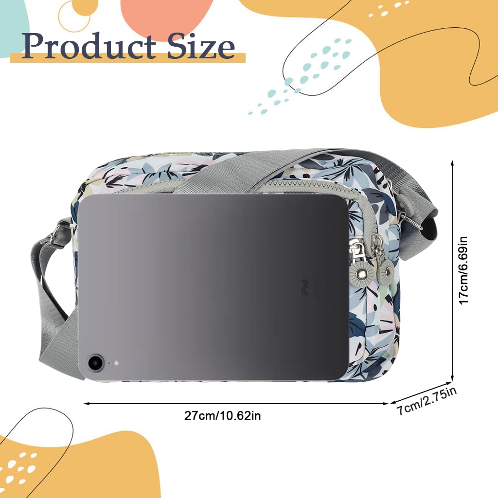 Zibuyu Crossbody Bags for Women with Multi Pockets and Adjustable Strap | Waterproof Nylon Design for Travel and Daily Use