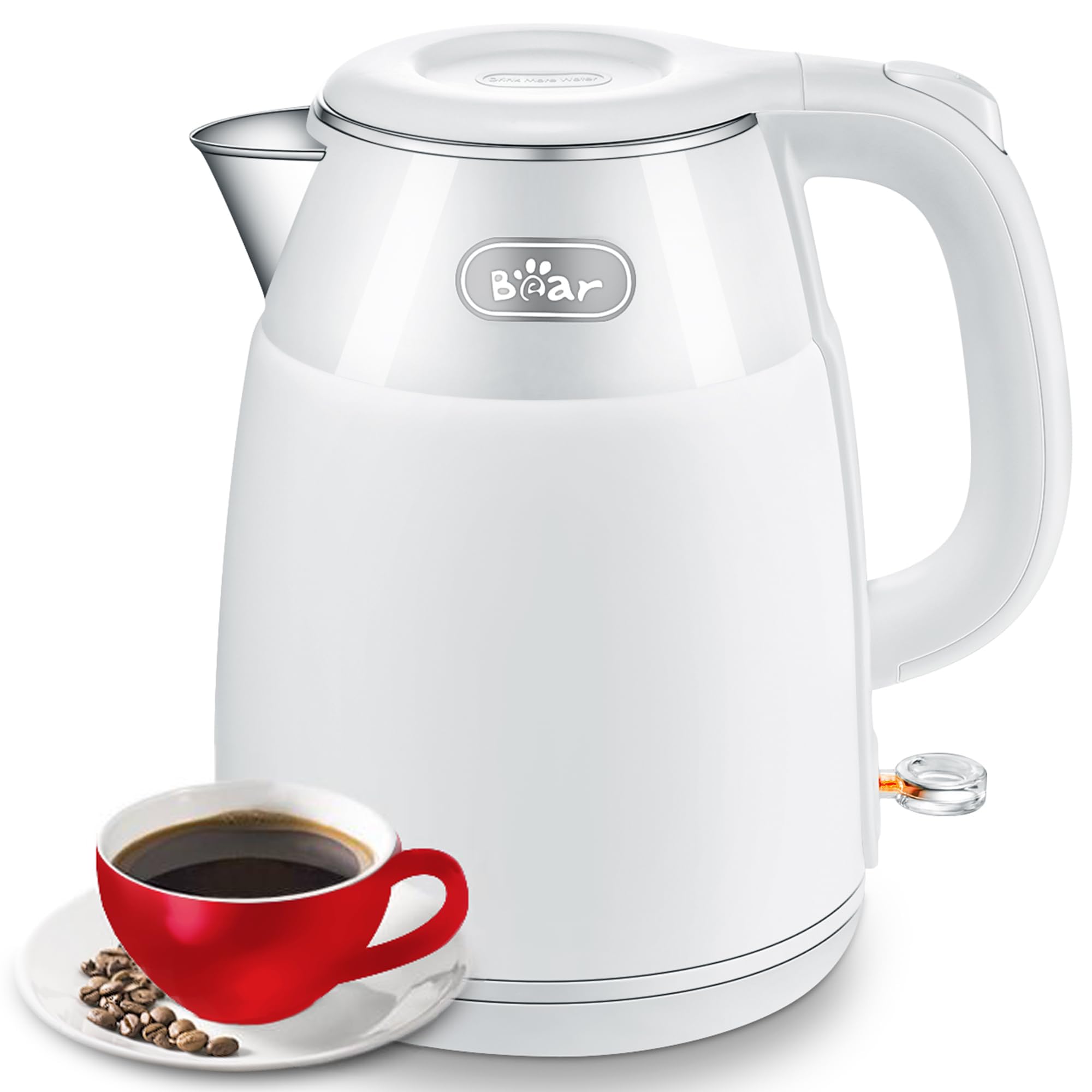 Bear Electric Kettle for Hot Water with 1500W Rapid Heating and 1.5L 304 Stainless Steel Body