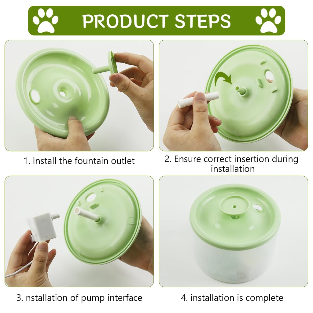 Qpets® Cat Food Bowls, 2 in 1 Cat Food Feeder and Water Dispenser, Cat Feeding Bowl with Electric Water Fountain 16° Tilted Food Bowl for Small and Medium Pets Cats Puppies