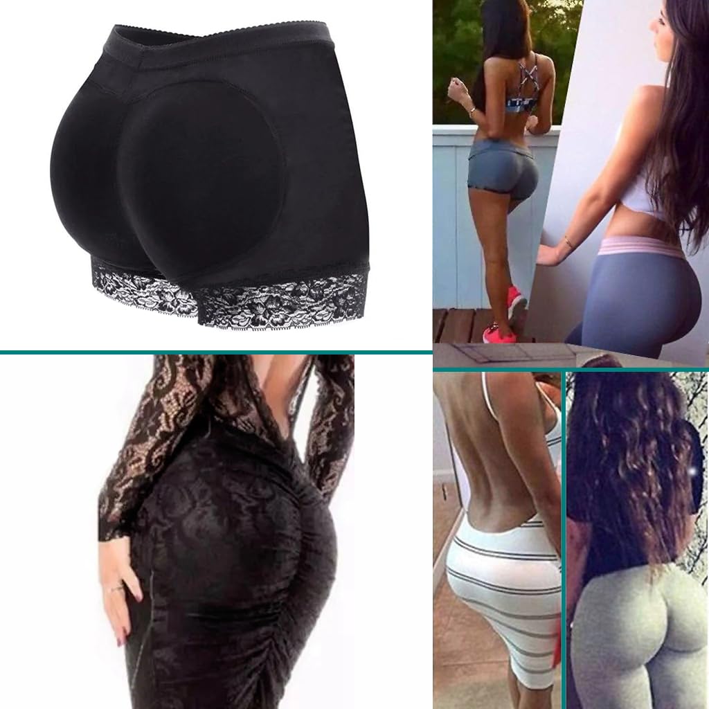 PALAY Womens Padded Underwear for 28‑30 in Waist with High Waist Hip Pad Enhancer | 3PCS Black