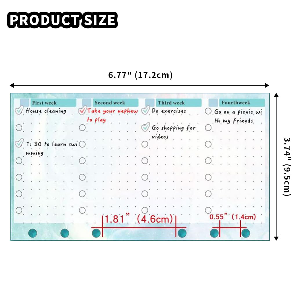 HASTHIP® Weekly Planner Monthly Planner for A6 Budget Binder Tear Off Note-Pad Memo Organiser Planner To Do List Notepad for Students, Home & Office, Zipper Pocket, Ruler, Color Label Stickers