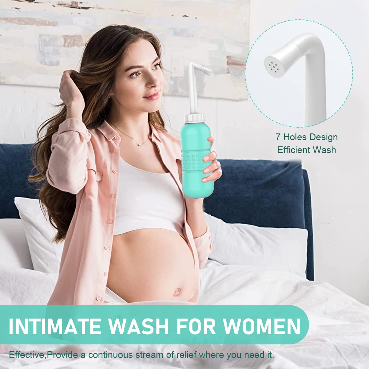 HANNEA Portable Bidet for Toilet and Travel with 450ml Bottle and Dual Nozzles | Ergonomic Design