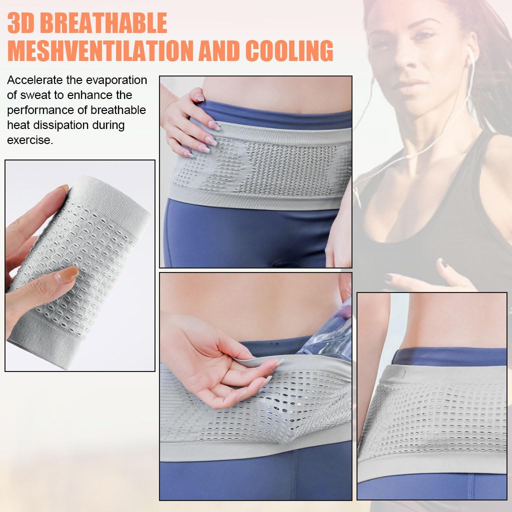 PALAY Running Belt Bag for Workouts featuring 360° Open Pocket and Elastic Hook | Grey