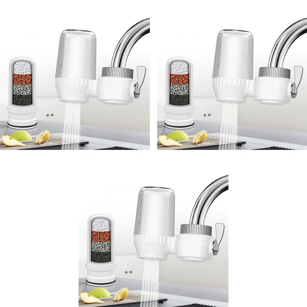Supvox Faucet Water Filter for Tap with 320 Gallons Capacity and Switching Valve | 3 PCS