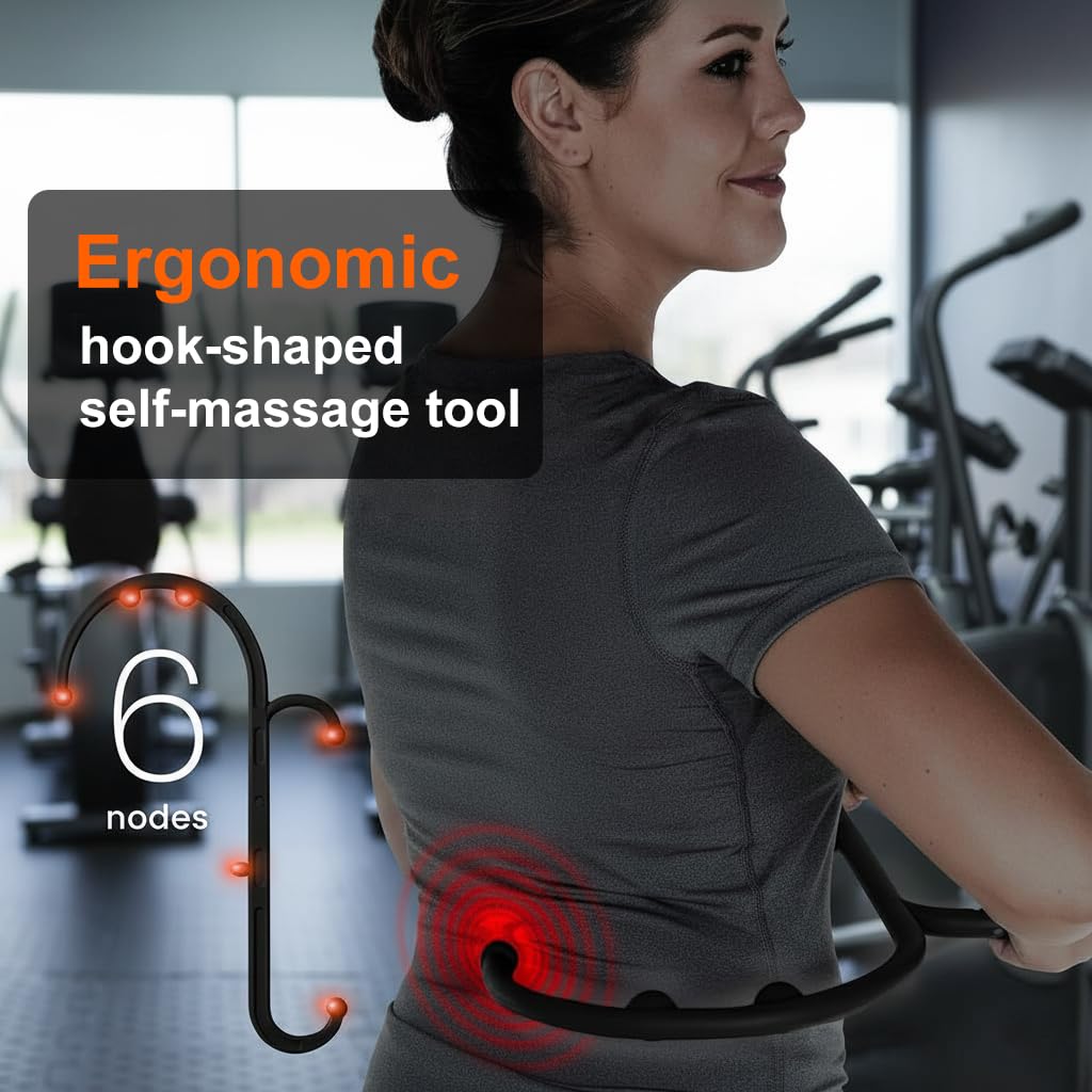 HANNEA Back Neck and Shoulder Massager for Pain Relief featuring Ergonomic Hook Design | Gift for Relaxation and Muscle Recovery