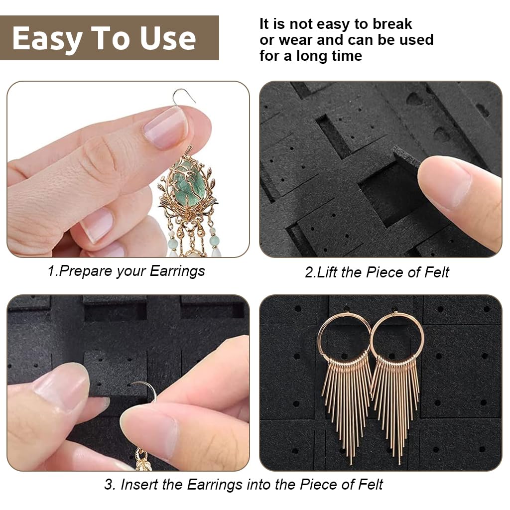 HASTHIP Hanging Jewellery Organizer for Women with 200 Pair Capacity and Felt Display Board