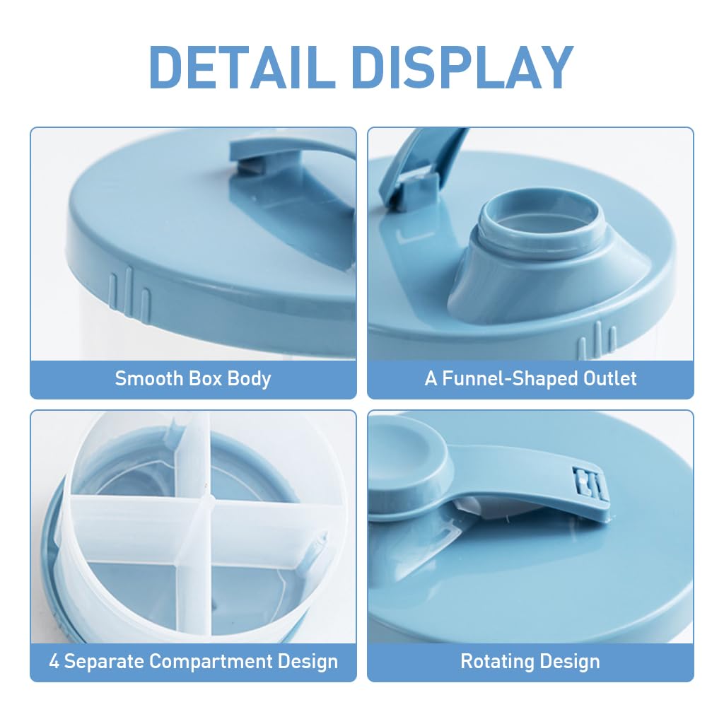 SNOWIE SOFT Baby Formula Dispenser with 4 Compartments and Leak Proof Lid | BPA Free PP Container