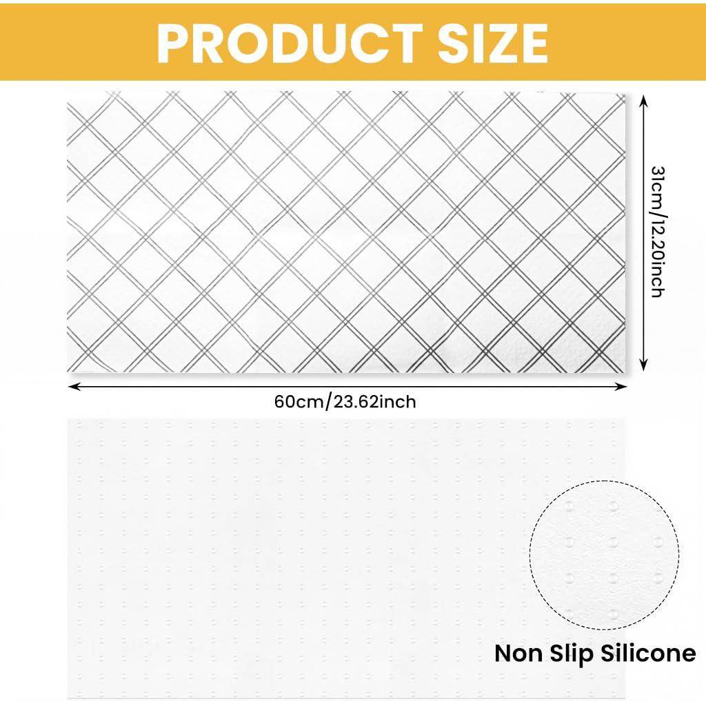 Supvox Refrigerator Shelf Liner Mats for Fridge and Cabinets with Anti Slip Design | 6 Pcs 12x24 in Water Absorbent Non Woven Material