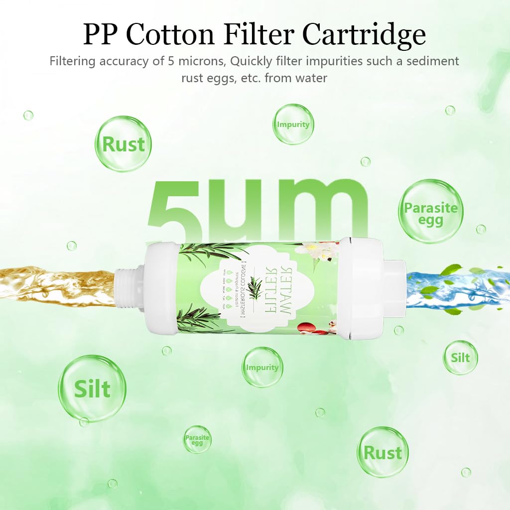 Serplex Scented Water Filter Cartridge for Shower System with 3 Cotton Refills | Universal Faucet Adapter