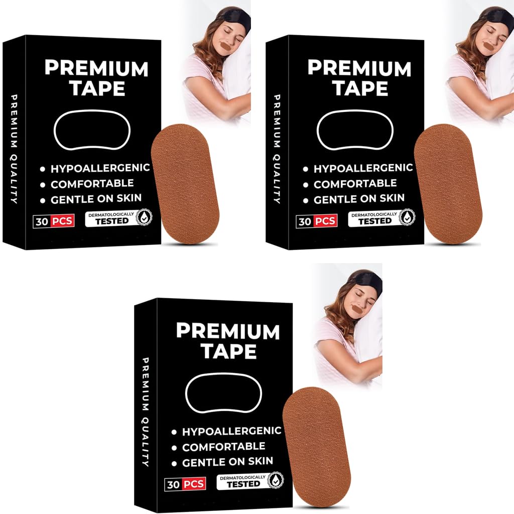 ZIBUYU Anti Snore Mouth Tape for Nasal Breathing and Quiet Sleep 30 Count Beige | Kids & Adults