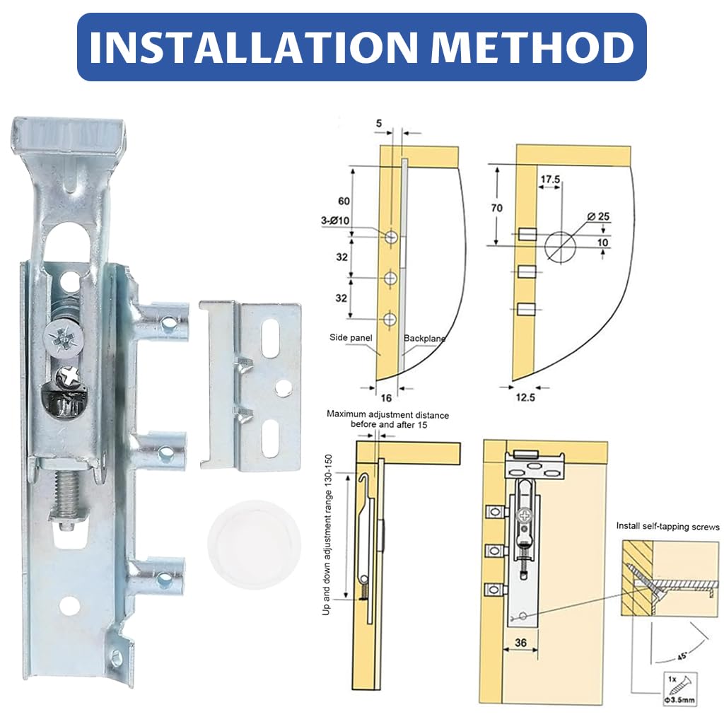 Serplex Concealed Cabinet Hangers for Wall Mounted Cabinets featuring Stainless Steel 2Pcs | Hidden Heavy Load Mounting Hardware